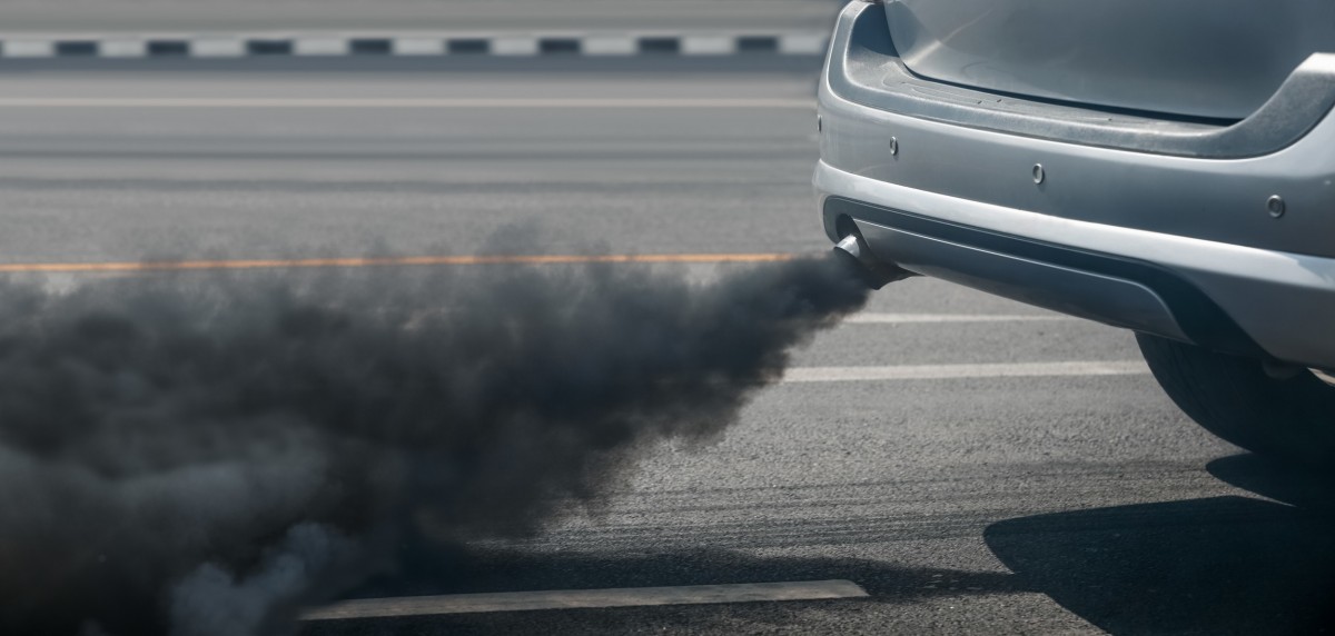 vehicle with smoke coming out the back 