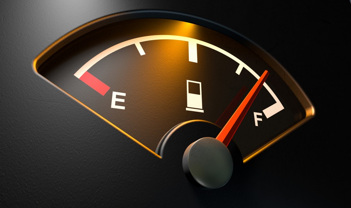fuel gauge on a vehicle