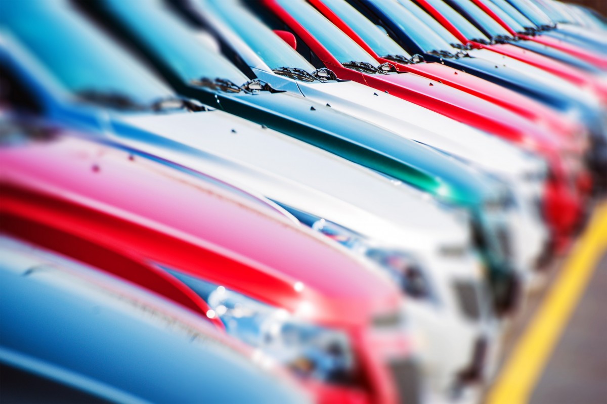 vehicles lined up